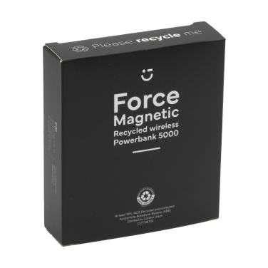 Logo trade business gift photo of: Force Magnetic RCS Recycled Wireless Powerbank 5000