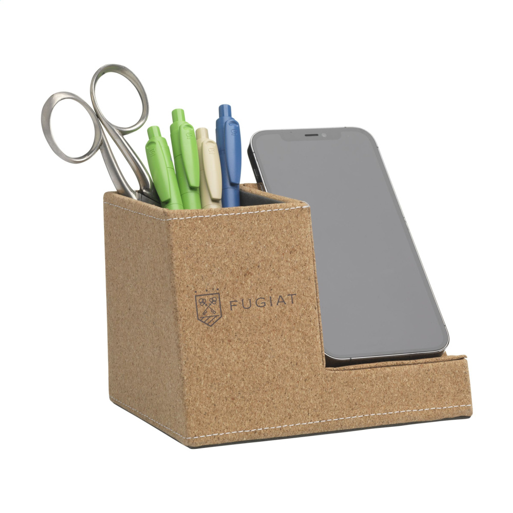 Logo trade promotional giveaway photo of: Ecork Pen Holder Wireless Charger