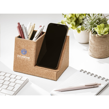 Logo trade promotional gifts image of: Ecork Pen Holder Wireless Charger