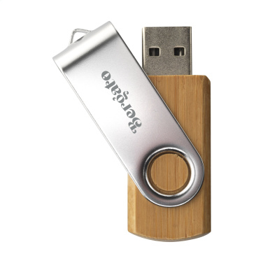 Logotrade promotional merchandise picture of: USB Twist Bamboo 8 GB