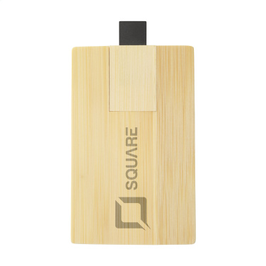 Logotrade promotional merchandise picture of: CreditCard USB Bamboo 64 GB