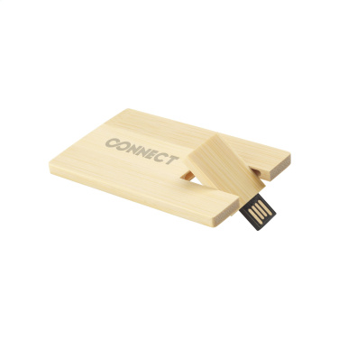 Logo trade corporate gifts picture of: CreditCard USB Bamboo 64 GB