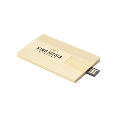 Logotrade promotional item picture of: CreditCard USB Bamboo 64 GB