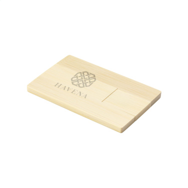 Logotrade corporate gift image of: CreditCard USB Bamboo 64 GB