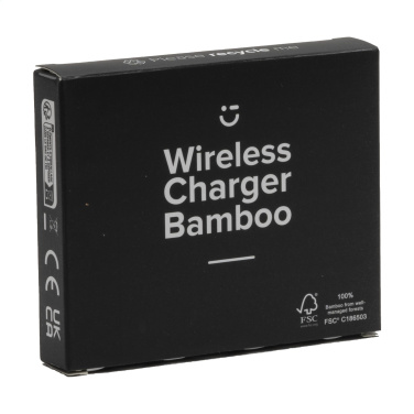 Logo trade corporate gifts picture of: Bamboo Wireless Charger 15W