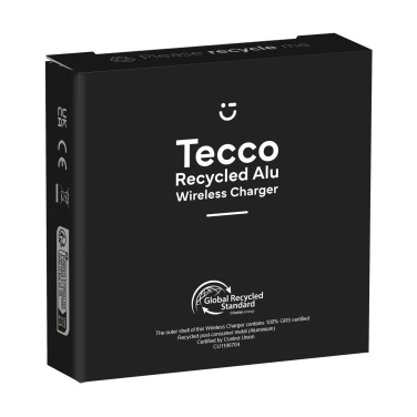 Logo trade advertising products image of: Tecco GRS Recycled Alu 15W Wireless Charger