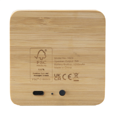 Logo trade corporate gifts picture of: Sonido 5W Bamboo wireless speaker