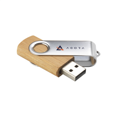 Logotrade promotional merchandise photo of: USB Twist Bamboo 64 GB