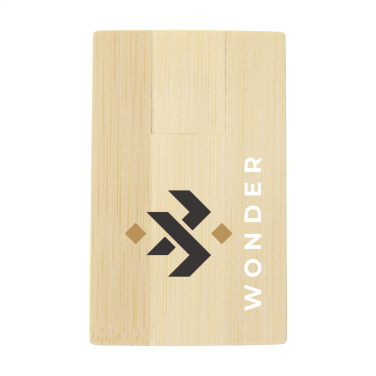 Logo trade advertising product photo of: CreditCard USB Bamboo 8 GB