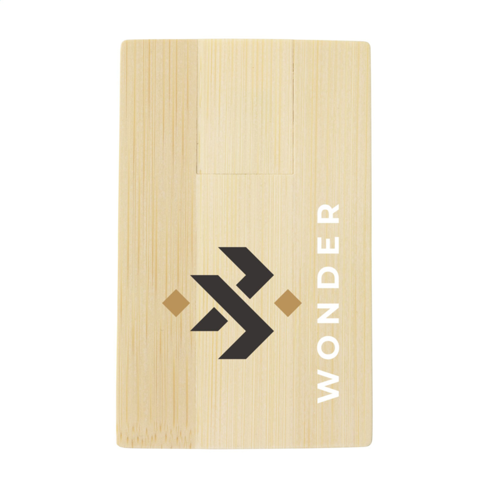 Logo trade business gift photo of: CreditCard USB Bamboo 32 GB