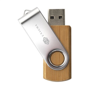 Logotrade promotional merchandise photo of: USB Twist Bamboo from stock 8 GB