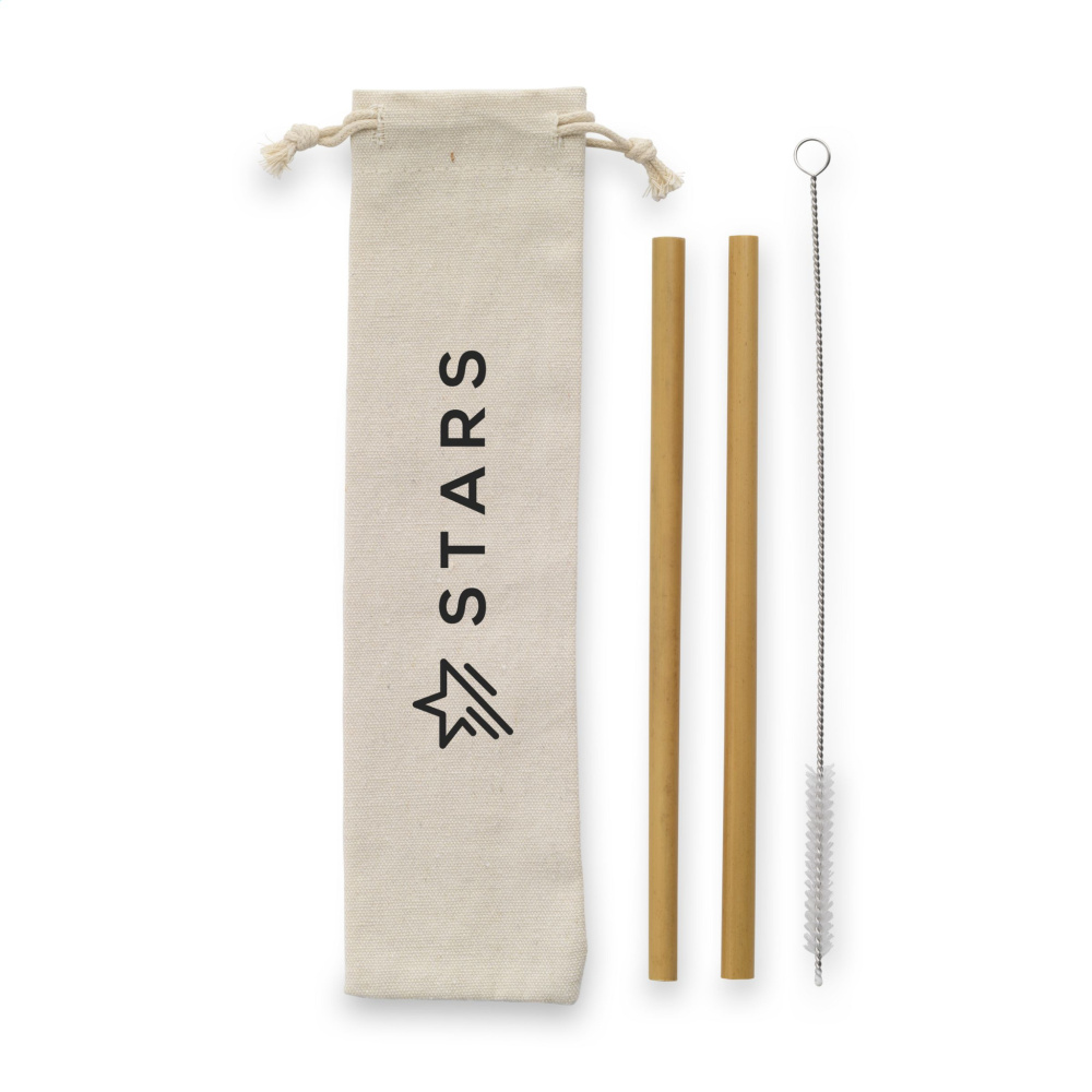 Logo trade promotional items image of: ECO Bamboe Straw Set bamboo straws