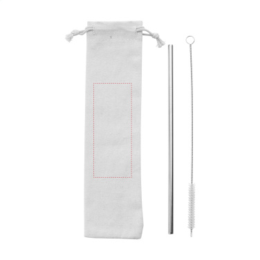 Logo trade advertising products image of: Reusable 1 piece ECO Straw Set stainless-steel straw