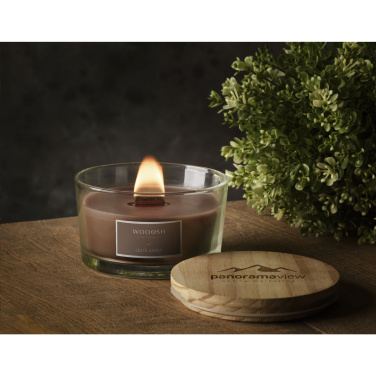 Logo trade promotional gift photo of: Wooosh Flame Scented Candle Dark Amber