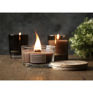 Logo trade promotional item photo of: Wooosh Flame Scented Candle Dark Amber