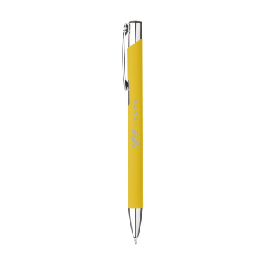 Logo trade promotional merchandise image of: Ebony Soft Touch pen