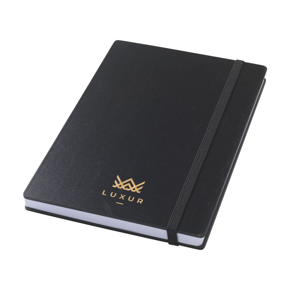 Logo trade promotional giveaways picture of: Bamboo Journal Naked Spine Paper Notebook Black A5