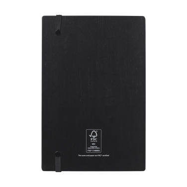 Logotrade promotional item image of: Bamboo Journal Naked Spine Paper Notebook Black A5