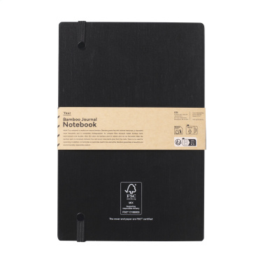 Logotrade advertising product image of: Bamboo Journal Naked Spine Paper Notebook Black A5