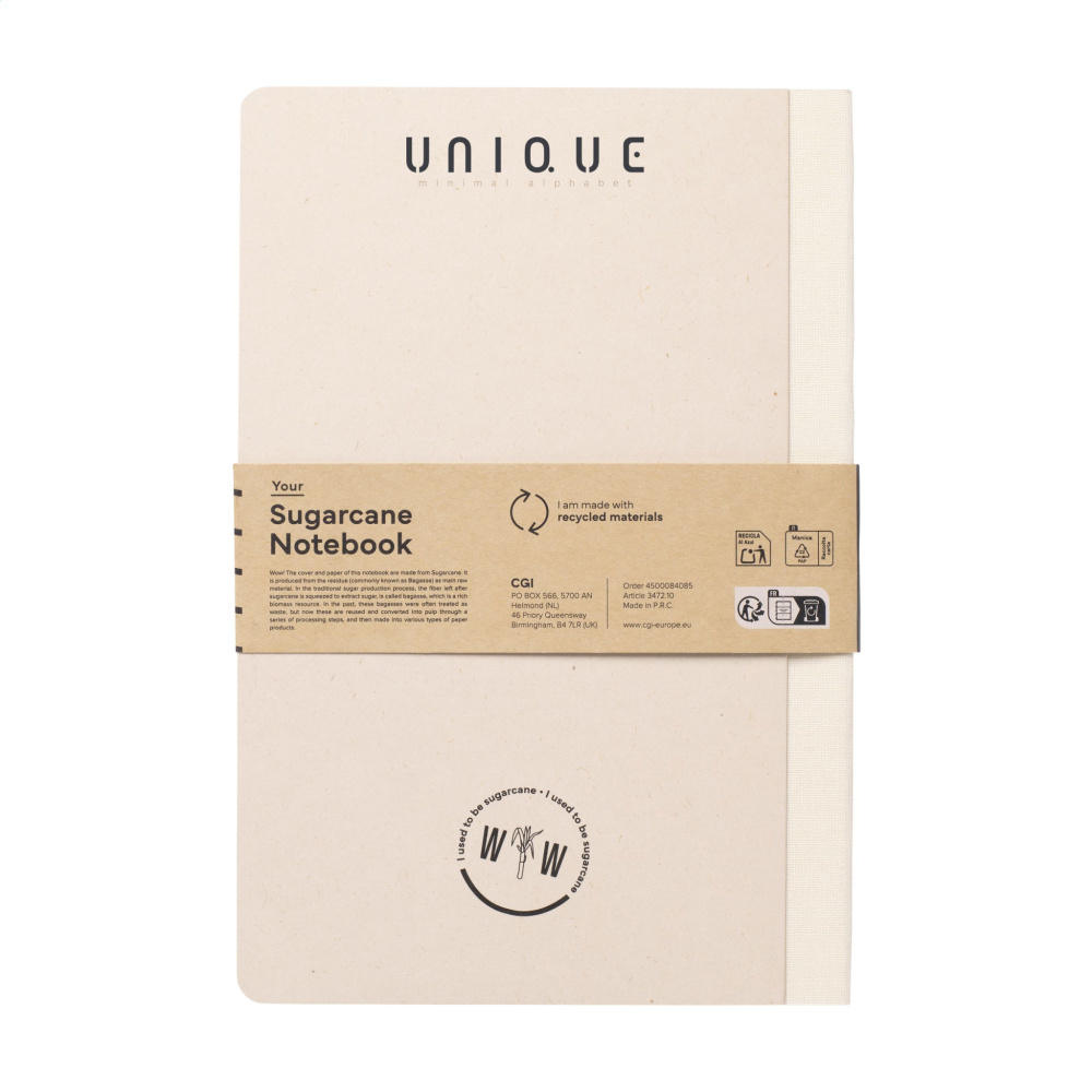 Logo trade business gift photo of: Sugarcane Paper Notebook A5