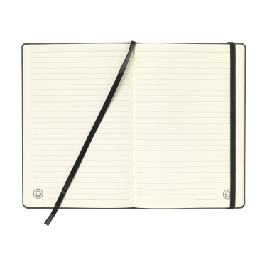 Logo trade promotional giveaways image of: Montana Recycled Leather Paper Notebook A5