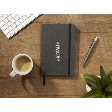 Logo trade promotional giveaway photo of: Montana Recycled Leather Paper Notebook A5