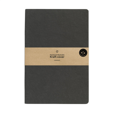 Logo trade corporate gifts image of: Paper Notebook GRS Washable Kraft Cover A5