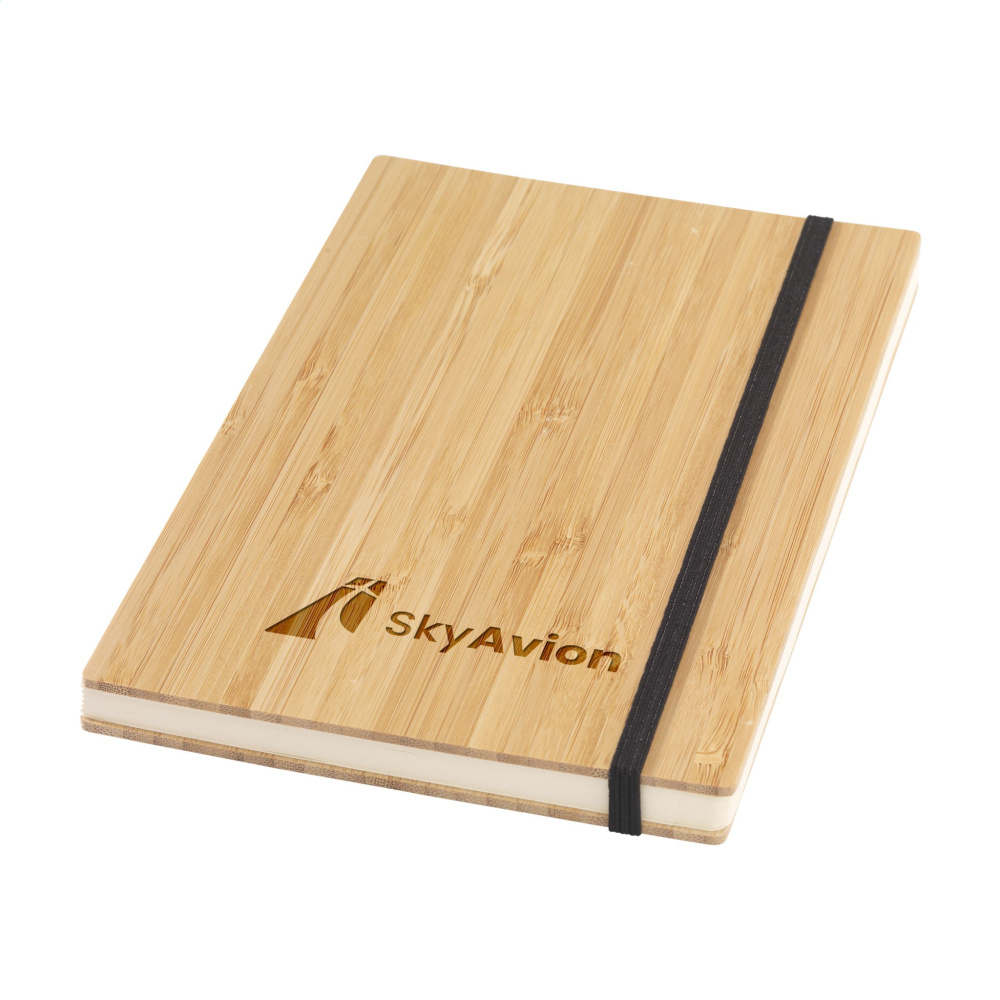 Logo trade promotional giveaways image of: Bamboo Journal Naked Spine Paper Notebook A5