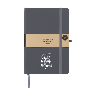 Logo trade corporate gifts image of: Recycled GRS PU Paper Notebook A5