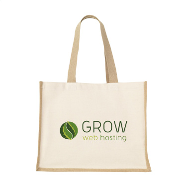 Logo trade promotional giveaways image of: Jute Canvas Shopper (320 g/m²) bag