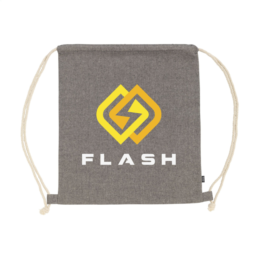 Logo trade promotional items image of: GRS Recycled Cotton PromoBag (180 g/m²) backpack