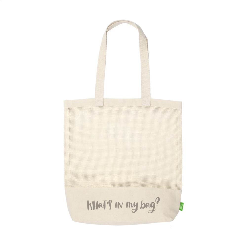 Logo trade promotional giveaways image of: Natura Organic Mesh Shopper (180 g/m²) shopping bag