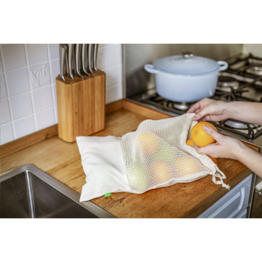 Logo trade corporate gift photo of: Natura Organic GOTS Mesh Bag (120 g/m²) fruit bag