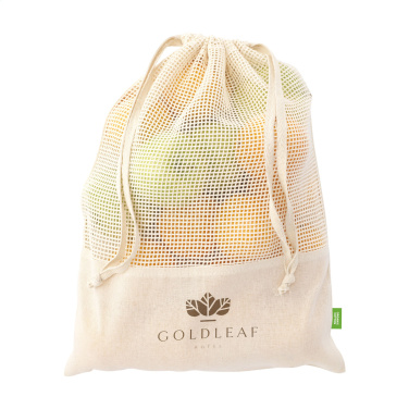 Logotrade corporate gift image of: Natura Organic GOTS Mesh Bag (120 g/m²) fruit bag