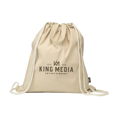 Logo trade promotional merchandise image of: GRS Recycled Cotton PromoBag Plus (180 g/m²) backpack