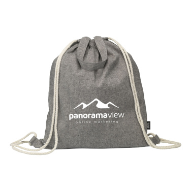 Logo trade promotional gifts image of: GRS Recycled Cotton PromoBag Plus (180 g/m²) backpack