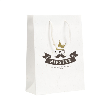 Logo trade promotional giveaways image of: Leaf It Bag recycled with straw fibres (180 g/m²) M