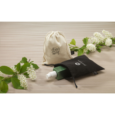 Logo trade promotional gift photo of: Gift Pouch Natural GRS Recycled Cotton (150 g/m²) S