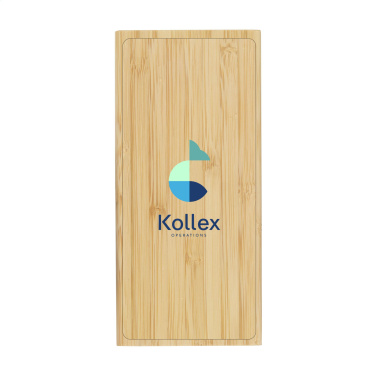 Logo trade corporate gifts picture of: Bamboo 8000 Wireless Powerbank wireless charger