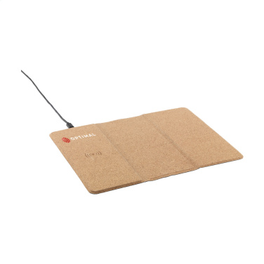 Logo trade promotional merchandise picture of: Cork Wireless Charging Mousepad