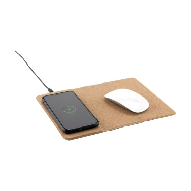 Logotrade promotional item image of: Cork Wireless Charging Mousepad