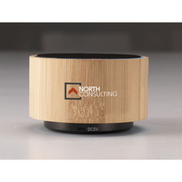 Logo trade corporate gifts image of: Wave Bamboo Wireless Speaker