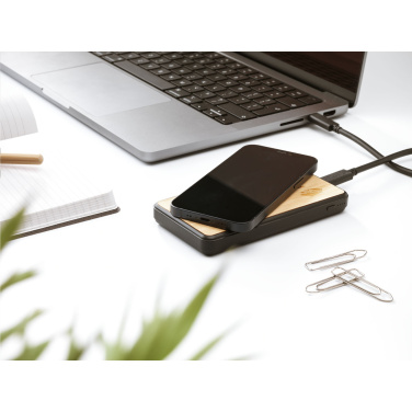 Logo trade advertising product photo of: Boru Bamboo RCS Recycled ABS Powerbank Wireless Charger