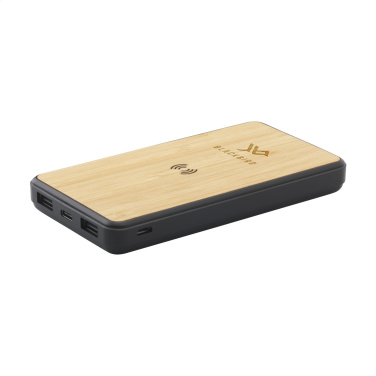 Logotrade corporate gift image of: Boru Bamboo RCS Recycled ABS Powerbank Wireless Charger