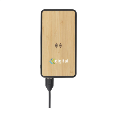 Logotrade business gifts photo of: Boru Bamboo RCS Recycled ABS Powerbank Wireless Charger