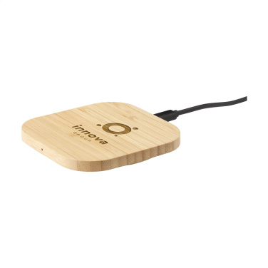 Logotrade promotional product image of: Bamboo Wireless Charger 15W