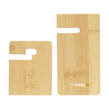 Logo trade corporate gifts picture of: Miyo Bamboo Phone Stand