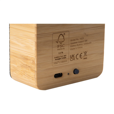 Logotrade promotional item image of: Sonido 5W Bamboo wireless speaker