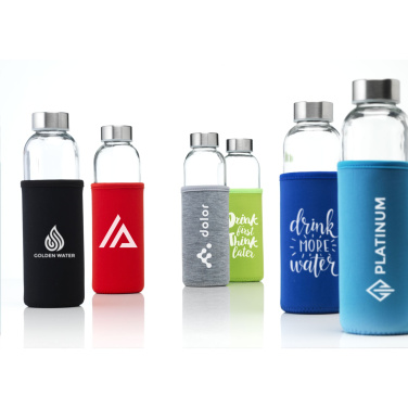 Logo trade promotional merchandise photo of: Senga Glass 500 ml drinking bottle