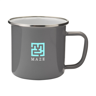 Logo trade promotional giveaway photo of: Retro Silver Enamel Mug 350 ml